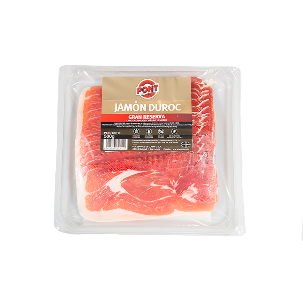 Duroc Ham Gran Reserva Sliced 500 G. Tray